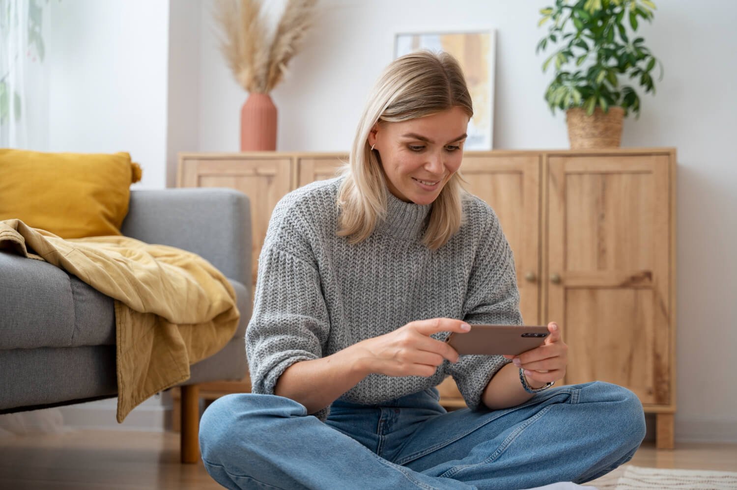 Digital Therapy at Brampton Woman having a therapy session on her phone